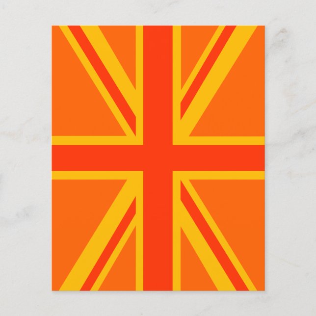 Flyer Bold Orange Union Jack British Flag Swag (Frente)
