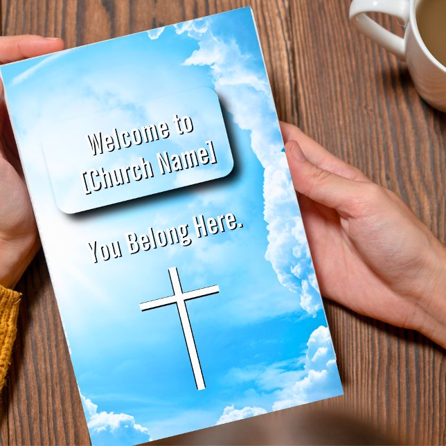 Flyer Boletim da Igreja das Nuvens Azuis (Heavenly Blue Clouds Church Bulletin Flyer)