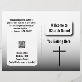 Flyer Boletim de Igreja Gradiente Branco Moderno 
