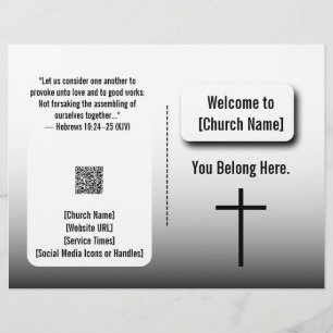 Flyer Boletim de Igreja Gradiente Branco Moderno