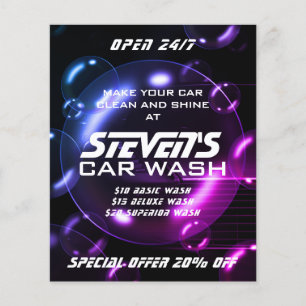 Flyer Bolhas de sabão para lavagem de carros
