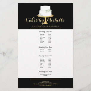 Flyer Bolo Branco Elegante com Desorte de Bolo Floral II