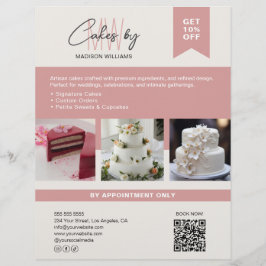 Flyer Bolo de padaria Monograma personalizado Logotipo c