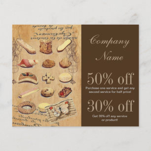 Flyer bolo de sobremesa francês pastelaria bolachas de p