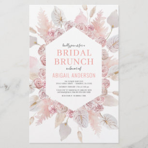 Flyer Bolsa de Orçamento Blush Bridal Cor-de-Rosa Convi