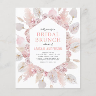 Flyer Bolsa de Orçamento Blush Bridal Cor-de-Rosa Convi