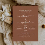 Flyer Bolsa de Orçamento Queimada Convite Laranja de Cas<br><div class="desc">Elevem a sua papelaria de casamento com os nossos Convidados de Casamento Terracotta Boho Minimalistas. Esses convites são a escolha perfeita para casais que buscam capturar a essência de seu dia especial com simplicidade e estilo. A matiz terracota acrescenta um toque de calor da terra, enquanto a design boho minimalista...</div>