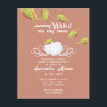 Flyer Bolsas de Halloween Doce 16 Aniversário<br><div class="desc">Algo Mal Dessa Forma Vem convites de festas de aniversários de halloween. Este doce e fofo convite de 16 festas mostra tipografia branca e esquimática com folhas de outono caindo sobre um fundo de terracota. A abóbora branca adiciona um toque bonito. Perfeito para festas de aniversário de outubro para uma...</div>