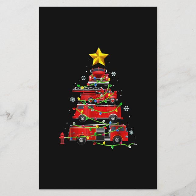Flyer Bombeiro Caminhão Árvores de Natal Mulheres (Frente)
