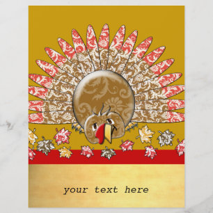 Flyer Bonita Cartoon Ação de Graças Turquia