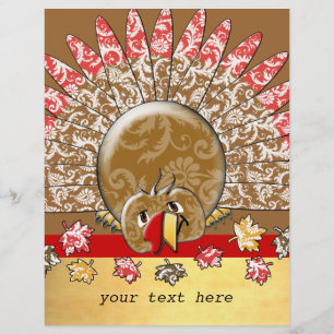 Flyer Bonita Cartoon Ação de Graças Turquia