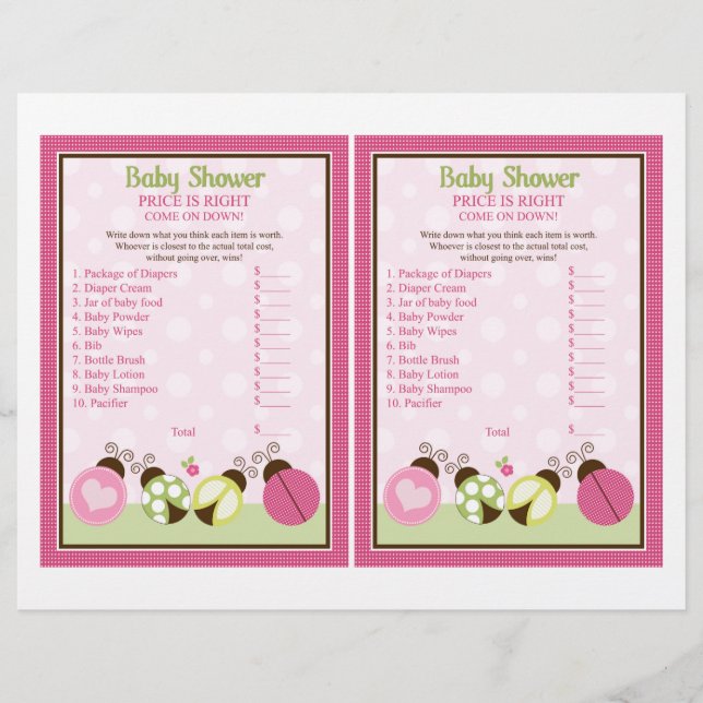 Flyer "Bonito Ladybug com Bolinhas" Preço é o Jogo Certo (Frente)