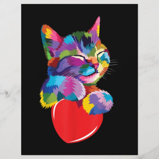 Flyer Bonito presente para gatinhos amantes Coloridos Ga (Frente)