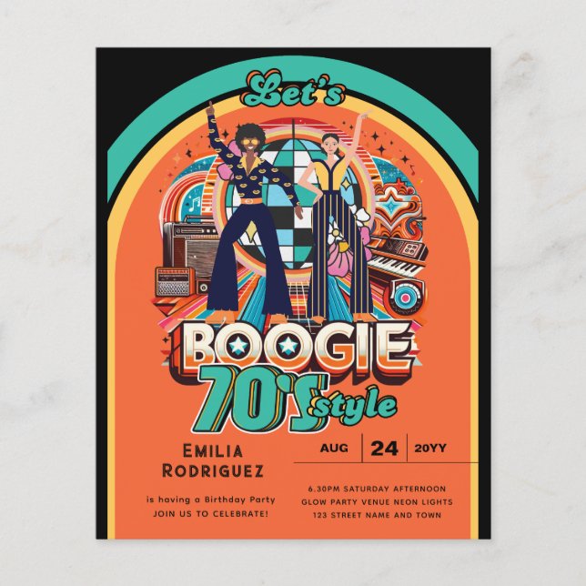 Flyer Boogie Retro Disco Dancing 70s (Frente)