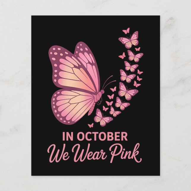 Flyer borboleta de peito rosa em outubro (Frente)