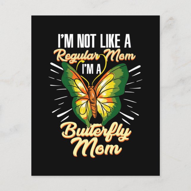 Flyer Borboleta Mãe Presente, Presente de Aniversário, D (Frente)