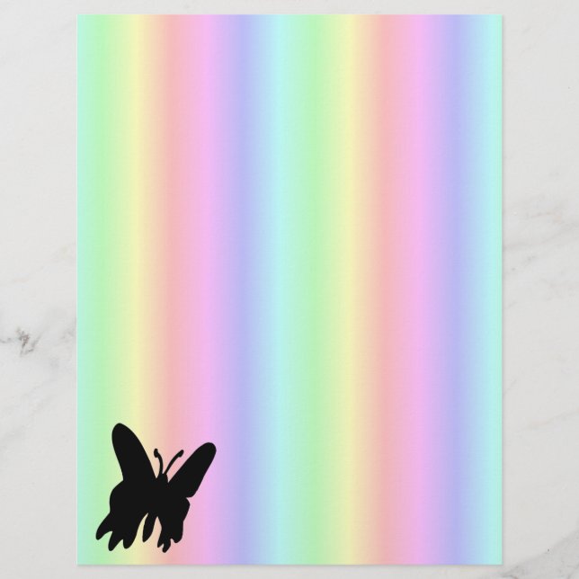 Flyer Borboleta Preta no Arco-íris Pastell (Frente)