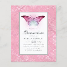 Borboleta Rosa Brilhante Quinceañera