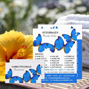 Flyer Borboletas Azuis, Esteticista, Anúncio de Salão de