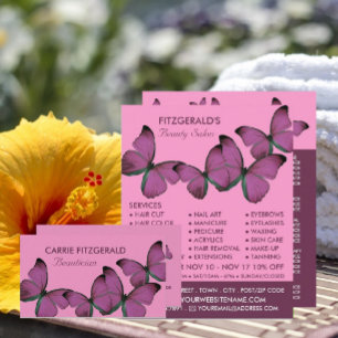 Flyer Borboletas Roxas, Beauticista, Salão de Beleza