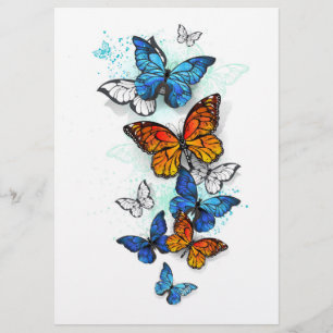 Flyer Borboletas voadoras Morpho e Monarca