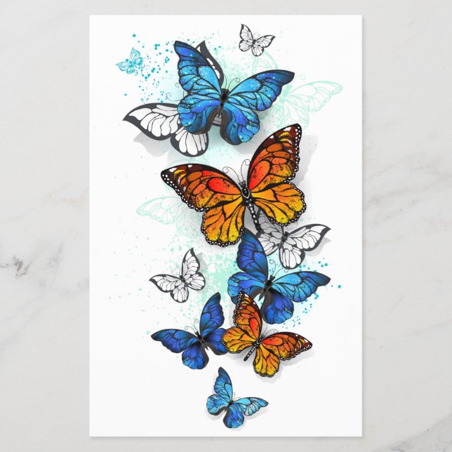 Flyer Borboletas voadoras Morpho e Monarca (Frente)