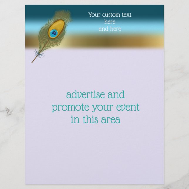 Flyer Borda Azul e Dourada com Pavão (Frente)
