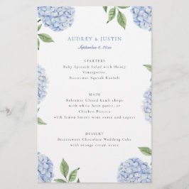Flyer Borda Clássica de Hortênsia Azul de Casamento em P
