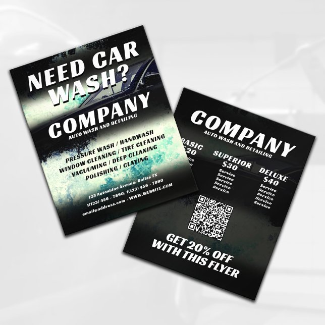 Flyer Borrifo de água de carro automotivo  (Criador carregado)