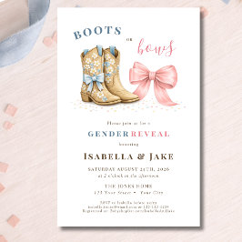 Flyer Botas de Cowboy de Orçamento ou Laços Rosa Revelaç