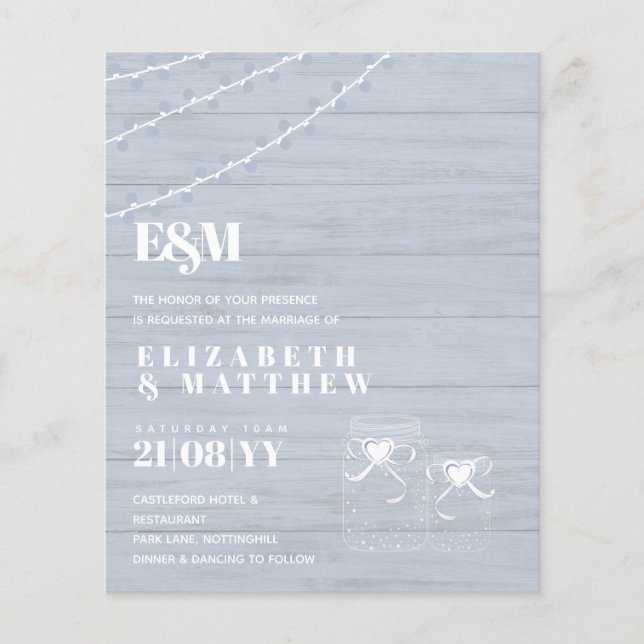 Flyer Bote Azul Dusty Boo MasonJars (Frente)