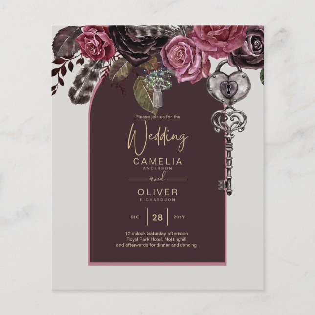 Flyer BOTHIC ROSE Casamento de Outono Borgonha (Frente)