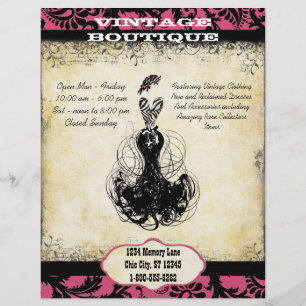 Flyer Boutique ou empresa de vestimento de Vintagem Pret