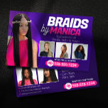Flyer Braços Modernos de Travagem do Cabelo de Salão<br><div class="desc">Promova seus serviços de entrança e peruca com este na moda e modelo de folheto profissional! Mostre sua experiência em tranças de caixa, tranças sem sabores, fazer de peruca, e muito mais na frente. A parte traseira apresenta um design ousado e um espaço amplo para seus detalhes de contato e...</div>
