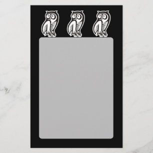 Flyer Branco do símbolo da coruja