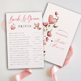 Flyer Bride Groom Trivia Valentine Bridal Shower Elegant