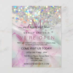 Flyer Brilho Holográfico de Maquiagem com Tinta Álcool C