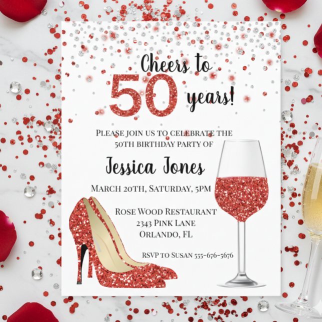 Flyer Brindes para Vinho de Saltos Vermelhos Glitter Cin (Criador carregado)