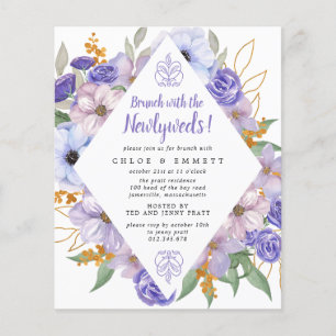 Flyer Brunch de Orçamento com Convite Roxo para Newlywe