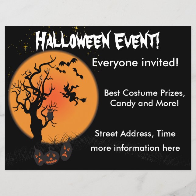 Flyer Bruxa de Halloween (Frente)