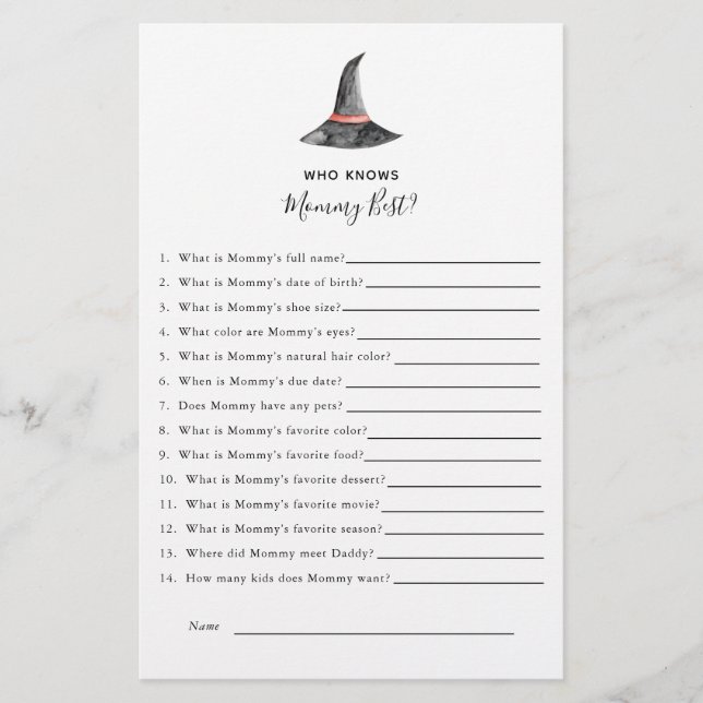 Flyer Bruxa do Jogo do Chá de fraldas de Halloween que c (Frente)