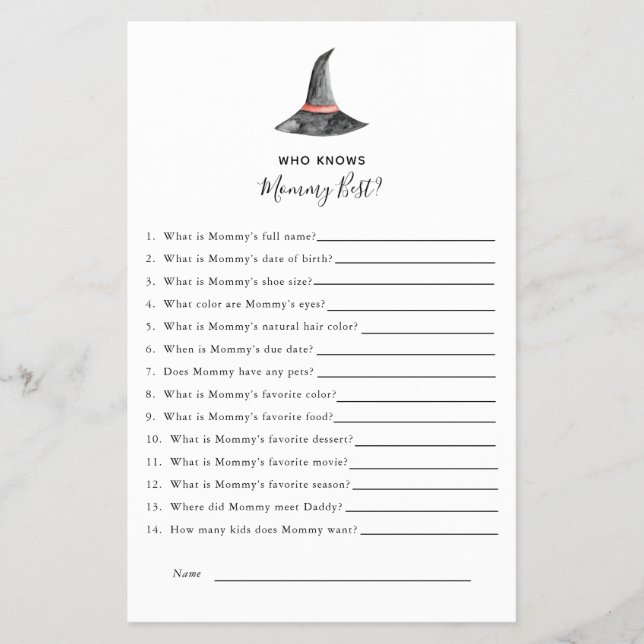 Flyer Bruxa do Jogo do Chá de fraldas de Halloween que c (Frente)