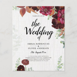 Flyer BUDGET All-in-1 Rustic Fall Maroon Burgundy Casame