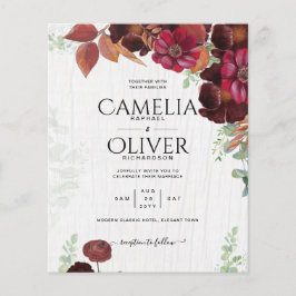 Flyer BUDGET All-in-1 Rustic Fall Maroon Burgundy Casame