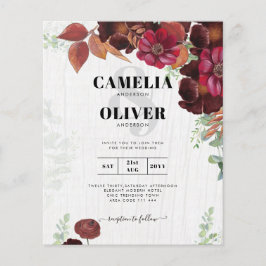 Flyer BUDGET All-in-1 Rustic Fall Maroon Burgundy Casame