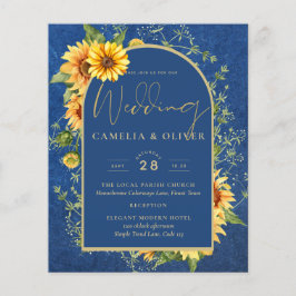 Flyer BUDGET All-in-1 Rustic Sunflower BLUE Wedding