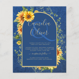 Flyer BUDGET All-in-1 Rustic Sunflower BLUE Wedding