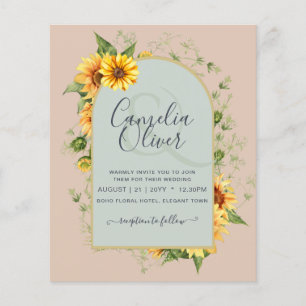 Flyer BUDGET All-in-1 Rustic Sunflowers Greenery Wedding