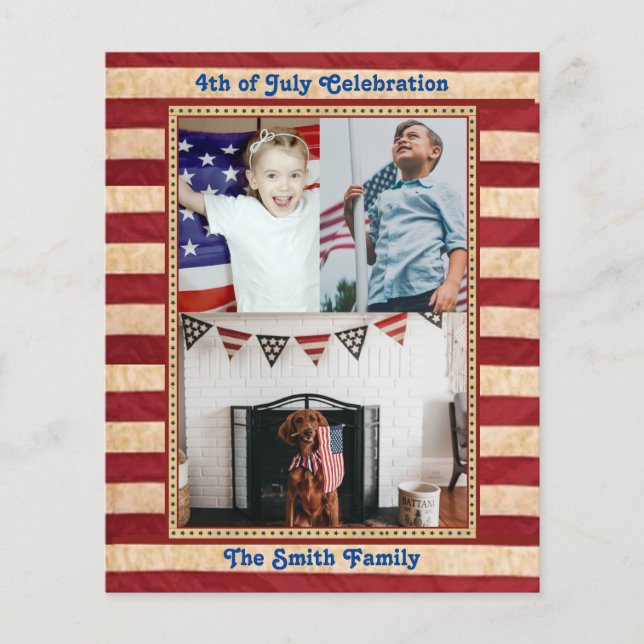Flyer BUDGET American Flag 4° de JULHO Convite de festas (Frente)