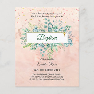 Flyer BUDGET Baptism Bautizo Bautismo GREENERInvites